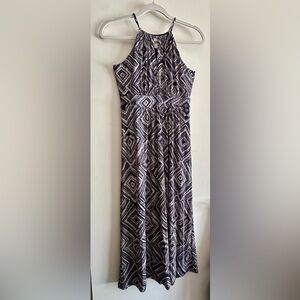 LOFT Navy and White Patterned Dress